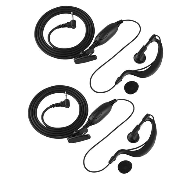 G-formet enkeltbenet 2,5 mm Walkie Talkie Headset 2-pak