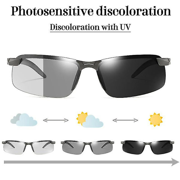 Män kör golfglasögon med Uv400 Photochromic Lens Solglasögon A