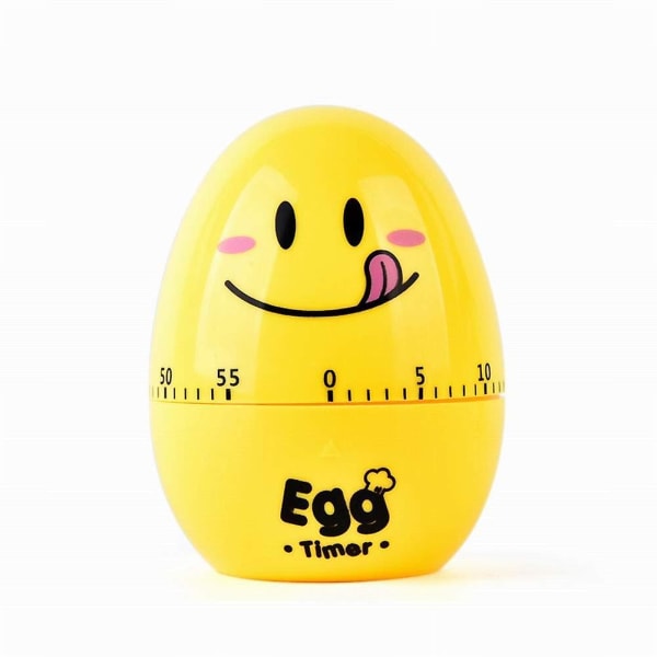 Søt kjøkken eggtimer 60 minutter tegneserieformet mekanisk alarm Lovely Time Manager brukes til matlaging, baking Yellow