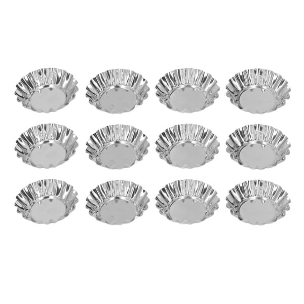 12 stk. Mini Æggetærteforme i Rustfrit Stål Rund Cupcakeform Bagesættet