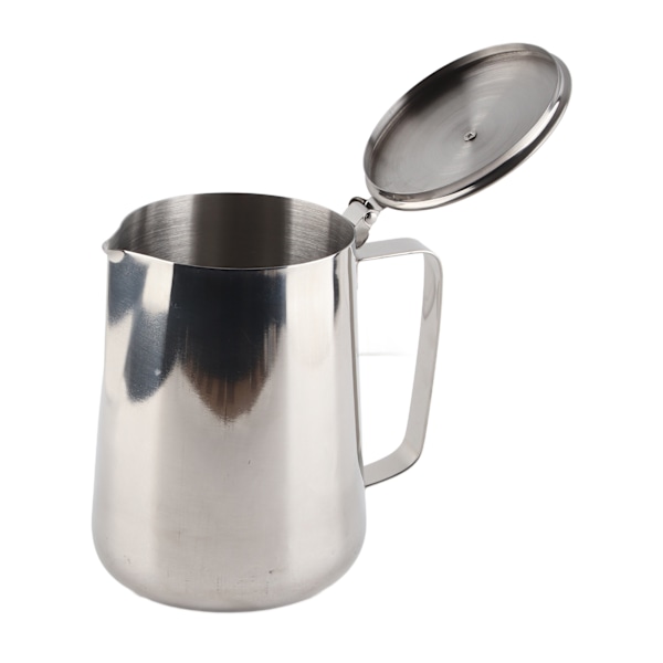Kaffekrus i rustfritt stål med lokk - 2000 ml melkeskumkanne for latte-kunst