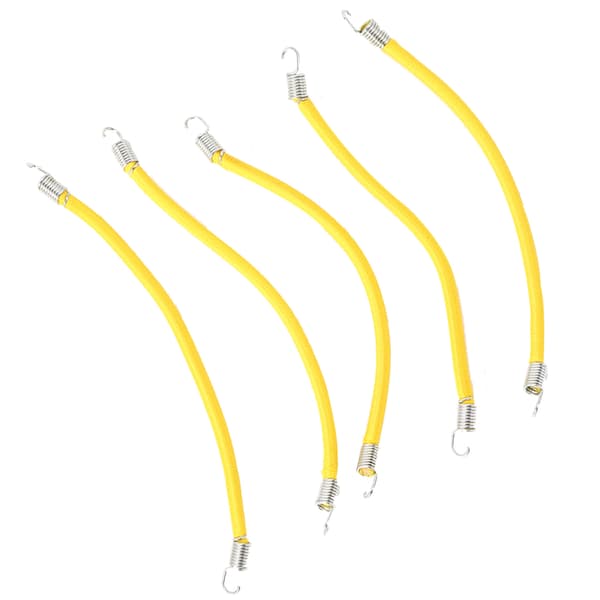 5 stk. Elastisk bagasjestropp for takstativ til SCX10 1/10 RC Bilmodell Gul 20cm