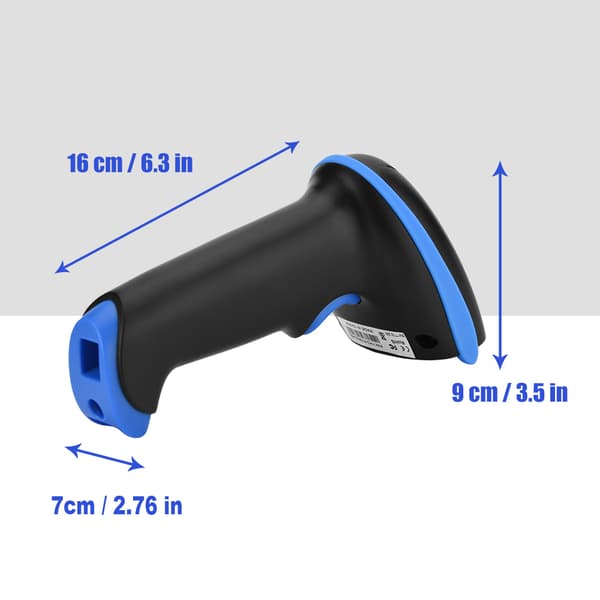 Trådløs 24GHz Laser Strekkodeskanner for iOS Android Windows Blå