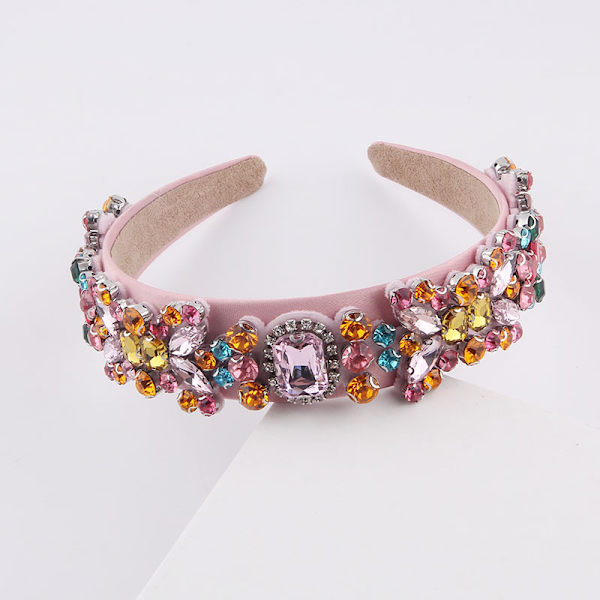 Flerfärgad diamantinläggning av vackert strass hårband Color powder