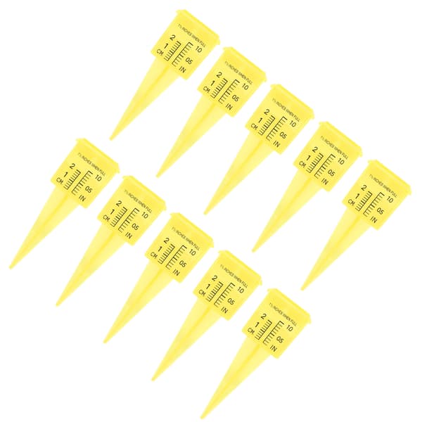 Gul ABS 1,5 tums regnmätare för gräsmatta, 10-pack