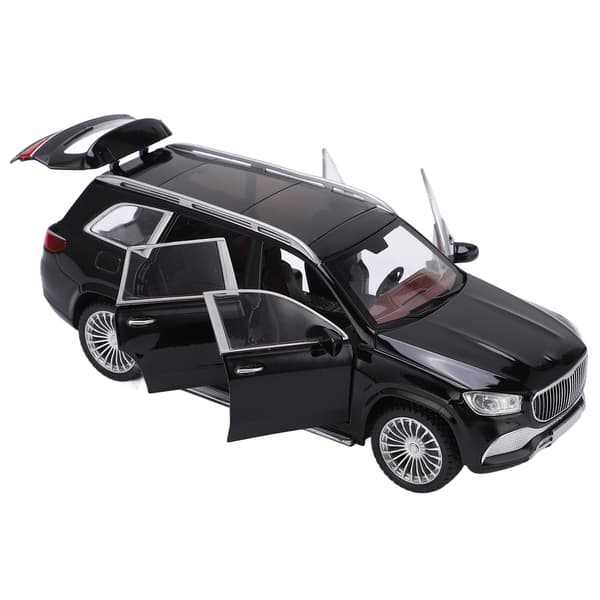 1/24 Modelbiler Legering Diecast SUV-model Køretøjslegetøj med Lyd og Lys til Børns Legetøjsamling Sort