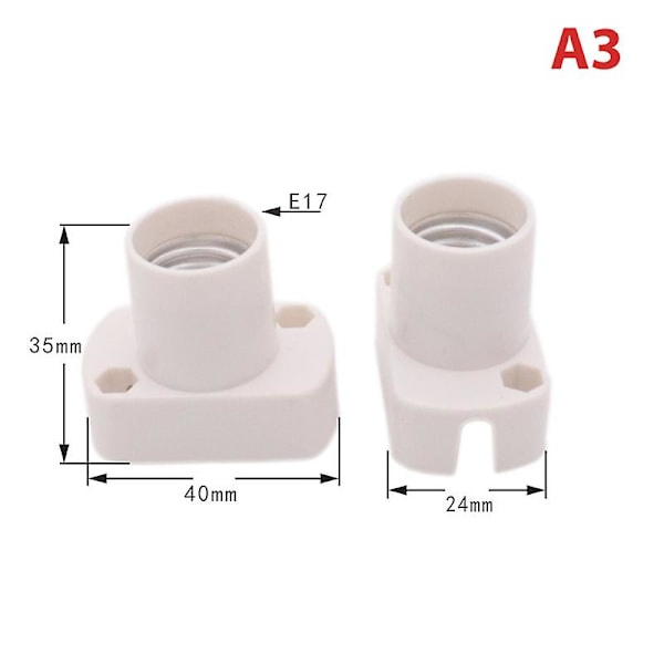 【DENGTU】Mini skruepærebase E12 E14 E17 lampeholder pæresokkeladapter A3