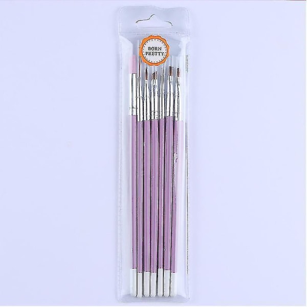 Hmwy-7st Nail Art Brush Set Nagelmålning Design Gel Borstar