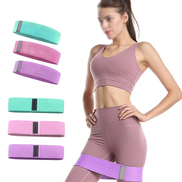 3 stk. Resistance Loop Bands Polyester Bomuld Elastiske Fitnessbånd til Hjemmetræning Udstrækning Styrketræning
