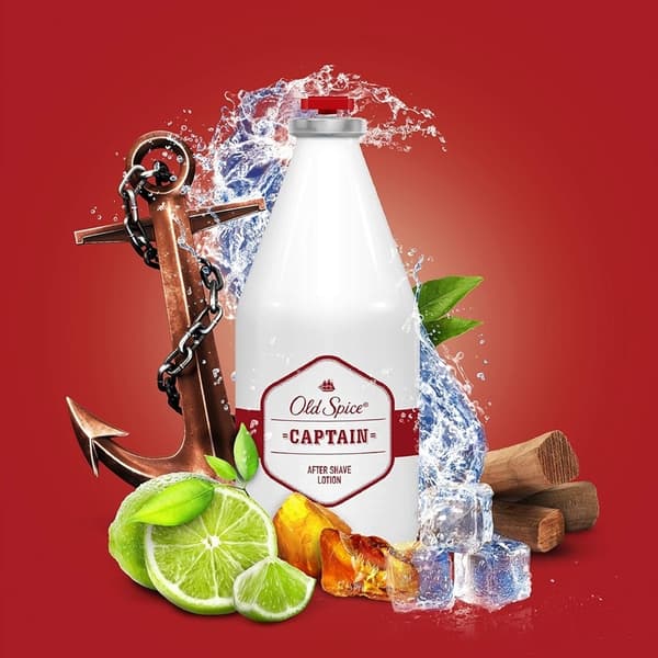 【DENGTU】Old Spice Captain Aftershave Lotion 100ml Vit white