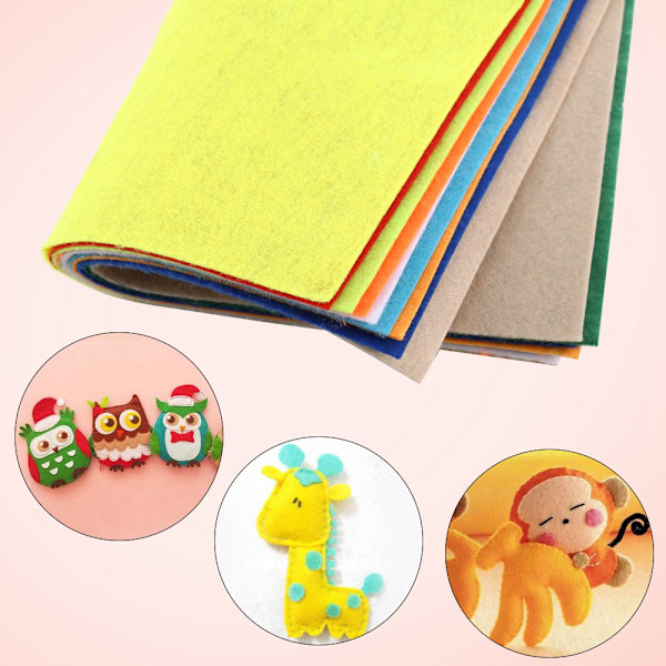 10 Blandade Färger Non-Woven Filtark för DIY, 20x30 cm