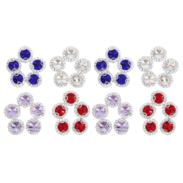 40 stk. sy-på-rhinsten i 4 farver, høj hårdhed DIY klo-rhinsten pynt til smykker, tasker og sko