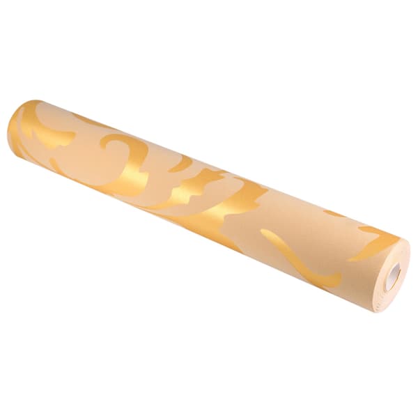 Nonwoven Tapet Barock Design Damask Ornament Guld 3D Optisk Effekt