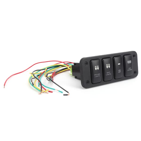Hailax 12V DC Bil LED Blått Lys Kontrollbryterpanel 4 Gang