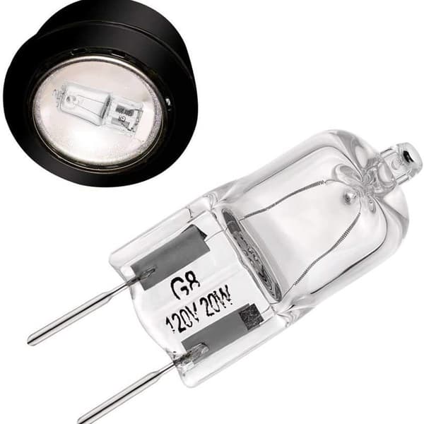 G8 Halogenlampor 20W 120V - Varmvitt ljus - 20-pack