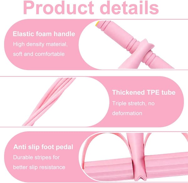 pc multifunktionel maveøvelsesenhed, træningsbånd, modstandsbånd, 6-rørs elastikbånd (pink)[dt]