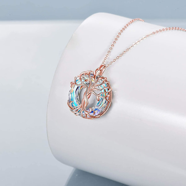 Tree Of Life Halsband Celtic Family Necklace Rose Gold 20 mm * 20 mm