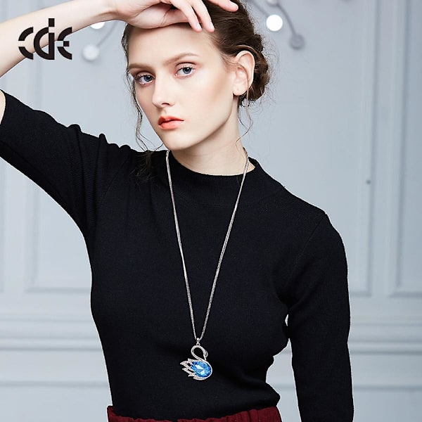 Gem Halsband, Kristallhänge Halsband Birthstone Halsband Swan