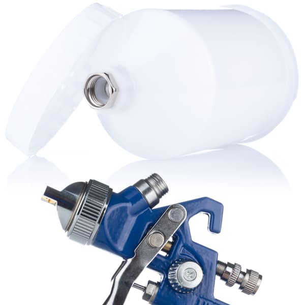 Färgspruta HVLP Silver – 4 Munstycken 1.4/1.7/2.0/2.5 Mm | 600 Ml Behållare | Justerbar Spray