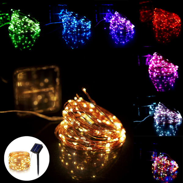 10m 100 Jul Led String Lights Outdoor Fairy Garland Green