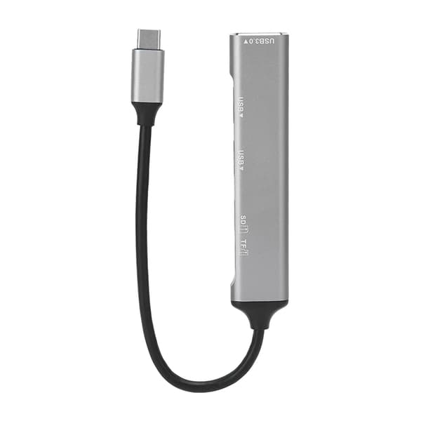 5 i 1 USB C Hub Metall Plug and Play Typ C Dockningsstation Adapter för Windows Linux Svart
