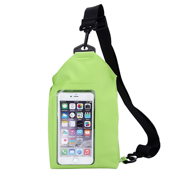 Casual PVC forseglet crossbody-taljetaske Green