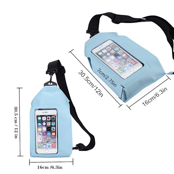 Casual PVC forseglet crossbody mavetaske Sky Blue