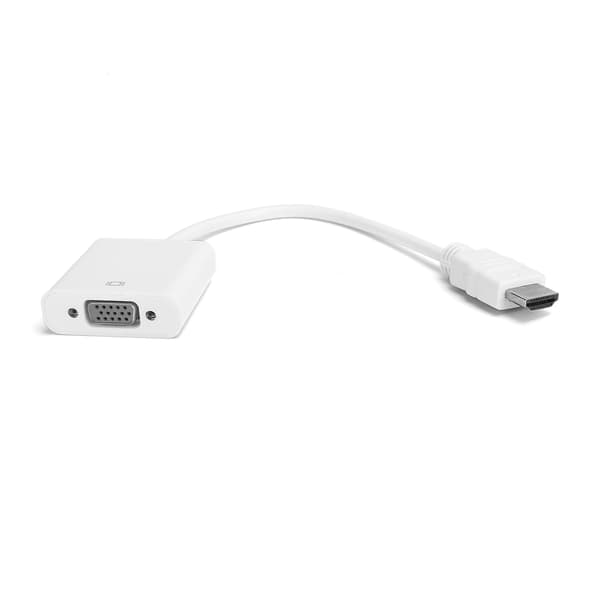 HDMI til VGA-konverterkabel med 3,5 mm lyd for Chromebook Raspberry Pi Xbox Hvit