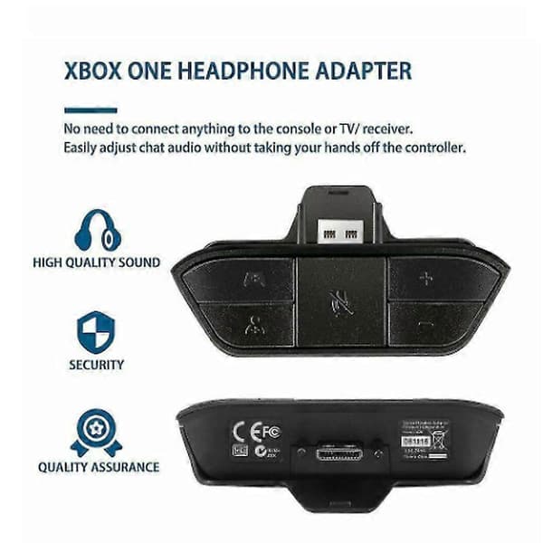 Xbox One Stereo Headset Adapter, til Xbox One Controller med Audio Mic Hovedtelefon Konverter