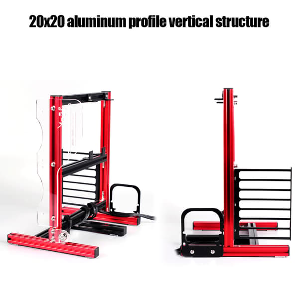ATX Micro ATX Mini ITX Åpent Aluminium Ramme Chassis Stativ Rød