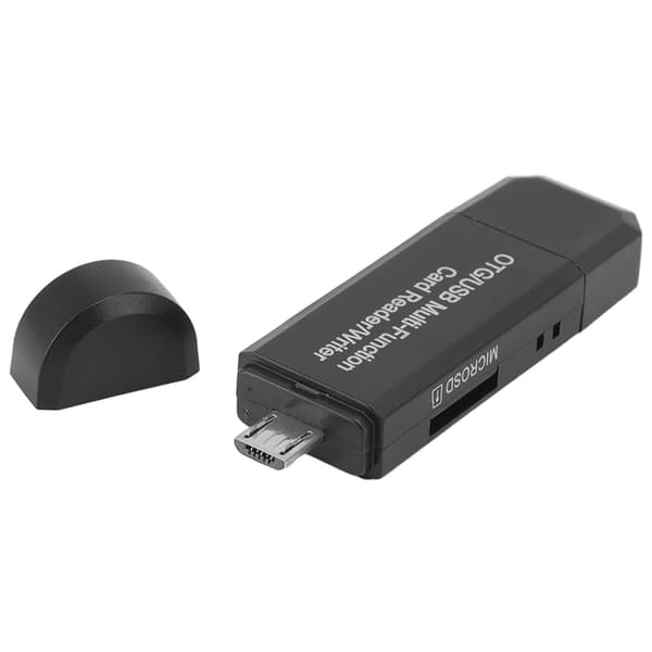 USB 2.0 64GB OTG Kortlæser 2 i 1 Han til Smartphone Computer Sort