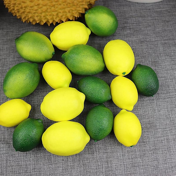 6 kpl Simulaatio Sitruunamalli Fake Fruit Sitruuna Vihreä Sitruuna Varhaiskasvatusrekvisiitta koristelu