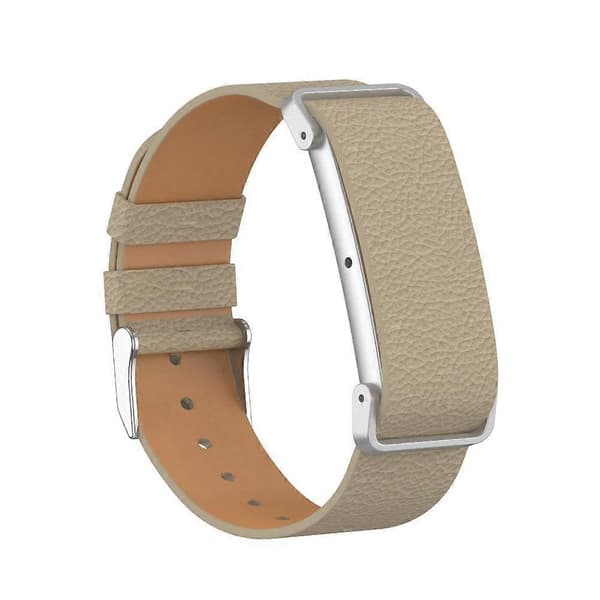 Litchi-läderarmband för Google Fitbit Air, Single Loop premium-läderrem med skjutbar metallram pine needle green