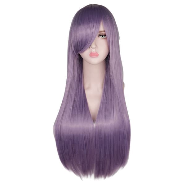Wekity 80cm vacker charmig cosplay rak hårperuk, lila