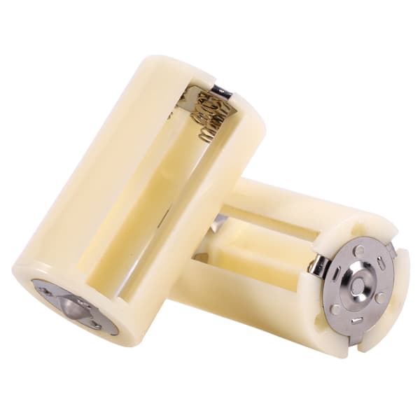 Universal AA til D Batteri Konverter Adapter Holder 4 Pak Hvid