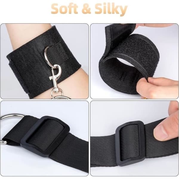 【DENGTU】Bondage Sæt - Ikke specificeret - Justerbart - Blødt Materiale - Til Voksne Par - Sort