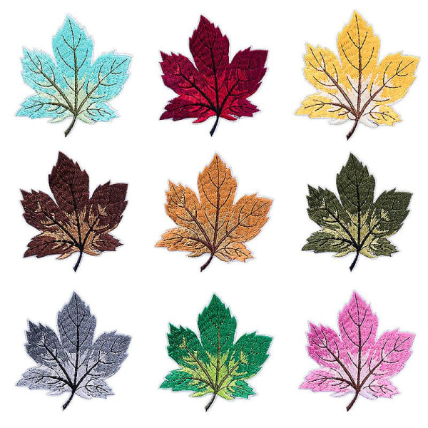 9 Maple Leaf Broderi Tyg Kläder Byxor Cartoon Patches