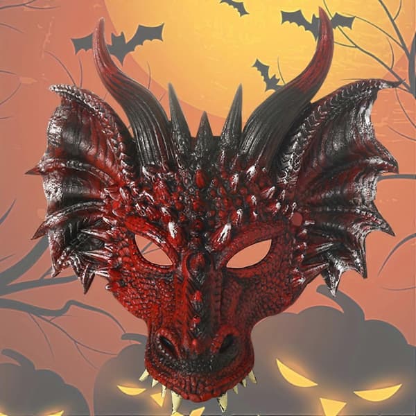 Party Masquerade Cosplay Dragon Mask Halloween Easter Performance Props Mask PU Material Mask