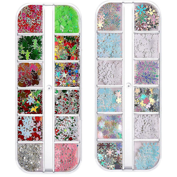 2st DIY Färgade paljetter Naglar Glitter Tunna Paillette Stickers