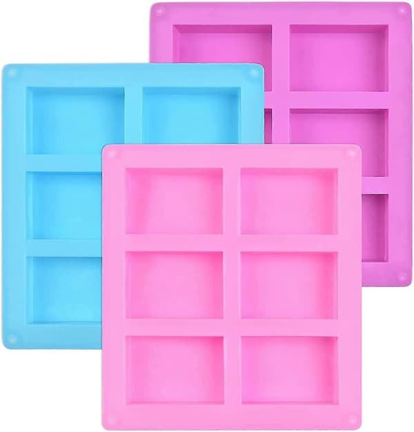 Kageform, rektangel silikoneforme, silikoneform til sæbe, kage, muffins, chokolade lysfremstilling, non-stick isterningbakker Blue
