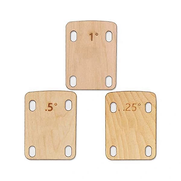 3 st gitarrhalsbrickor, gitarrhalskydd i massivt lönnträ 0,25, 0,5 och 1 grad gitarr
