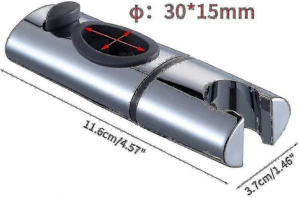 Forkromet ABS brusehovedholder, klips på bruserstang, håndbruserholder, 360° rotation til badeværelse, oval