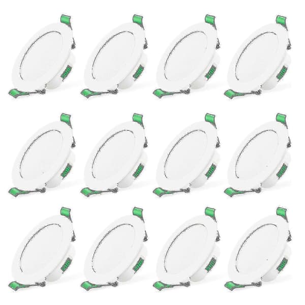 12 stk 7w Hvit Led Downlight Innfelte Taklamper Slank Spotlys TAO[dt]