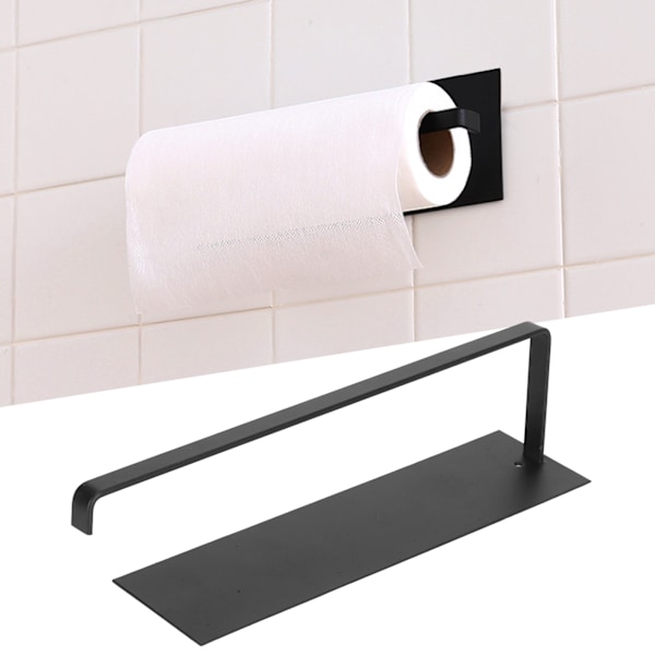 Matt Svart Selvklebende Papirhåndkleholder og Toalettpapirholder for Bad og Kjøkken
