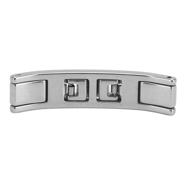 Rostfritt stål dubbla tryckknappar fällbar viklås spänne ersättning för klockarmband