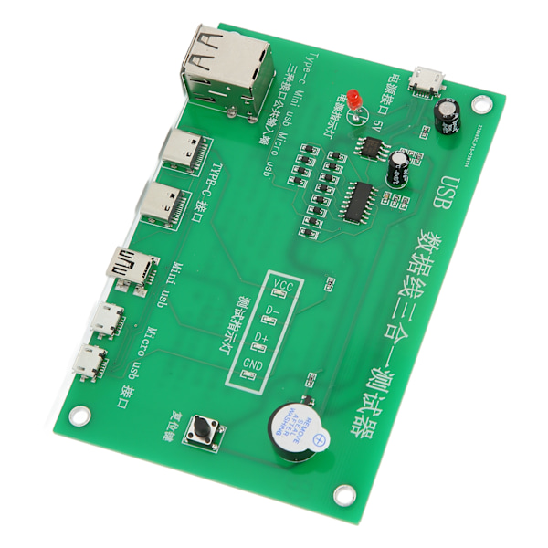 3 i 1 USB-kabeltestare Korttyp C Micro USB Mini USB PCB-kort Datakabel Testfixtur