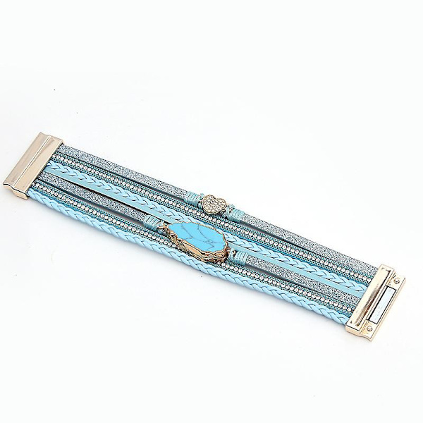 Pu läderarmband, lummigt hjärta magnetspänne armband