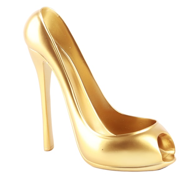 Elegant Høj Hælet Sko Vinreol - Stilful Vinflaske Display Stativ til Hjemmeindretning (Guld)
