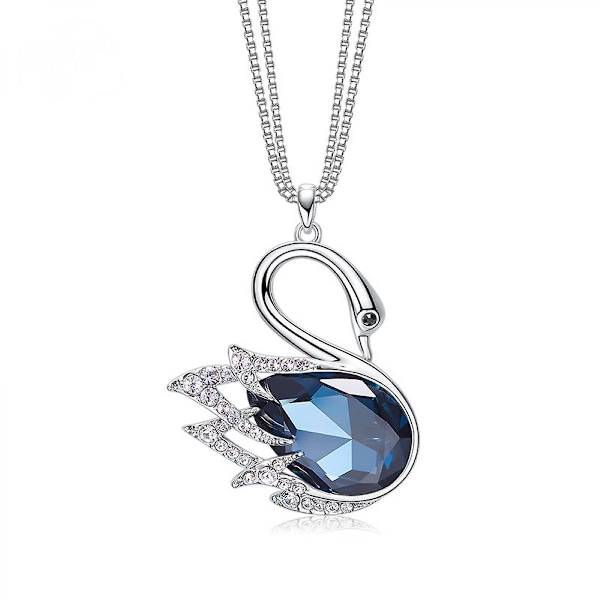 Gem Halsband, Kristallhänge Halsband Birthstone Halsband Swan