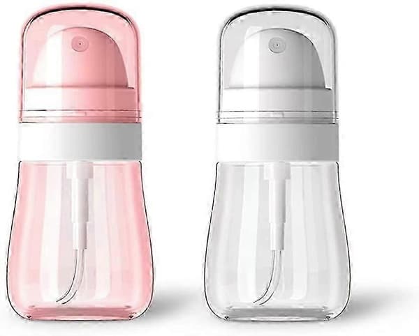 Kompakta 50 ml finfördelande sprayflaskor (2-pack) - Rosa & Klar för lockigt hår och mer